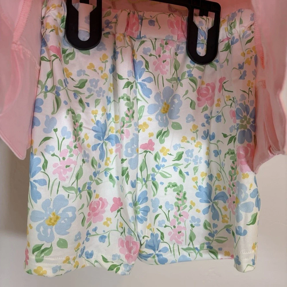 NEW Boutique 3T Embroider Chicken Spring Easter Chick Floral Scallop Outfit Set